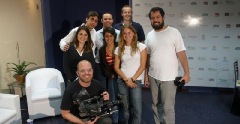 Film crew, with Maria Fernanda Gayoso centre row, left