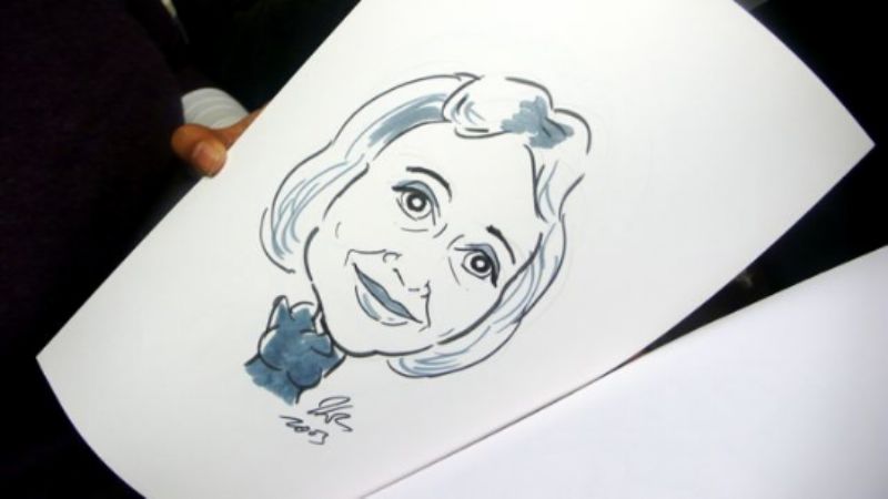 Elaine's portrait - she thinks she looks like Hilary Clinton!