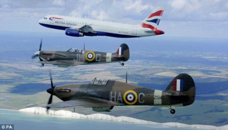 Airbus, Hurricane and Spitfire (PA)