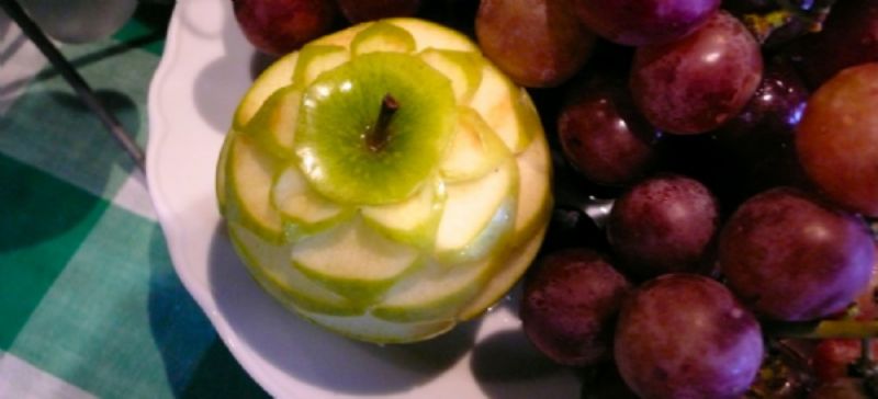 Carved apple