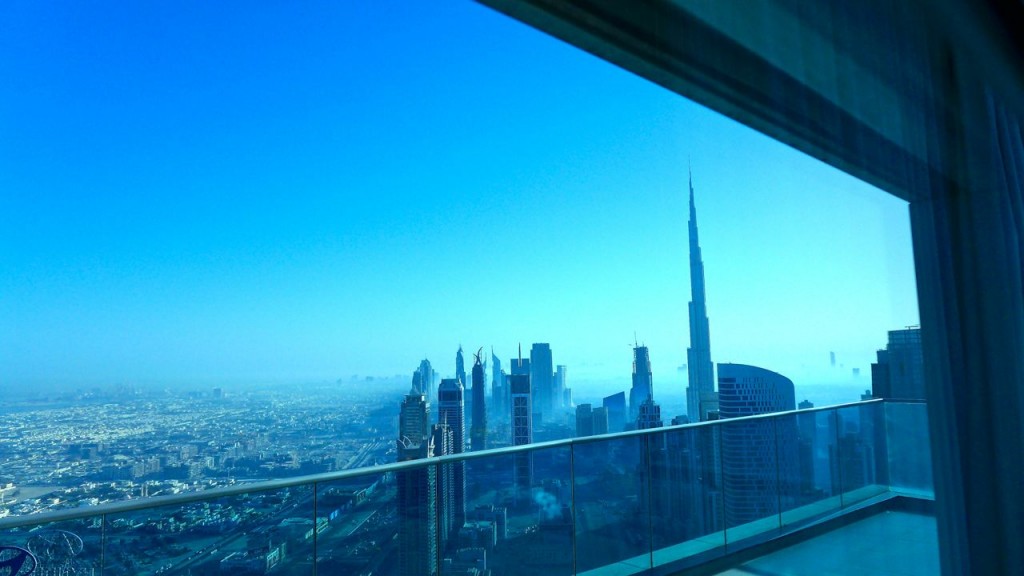 View from my bedroom window, including Burj Khalifa