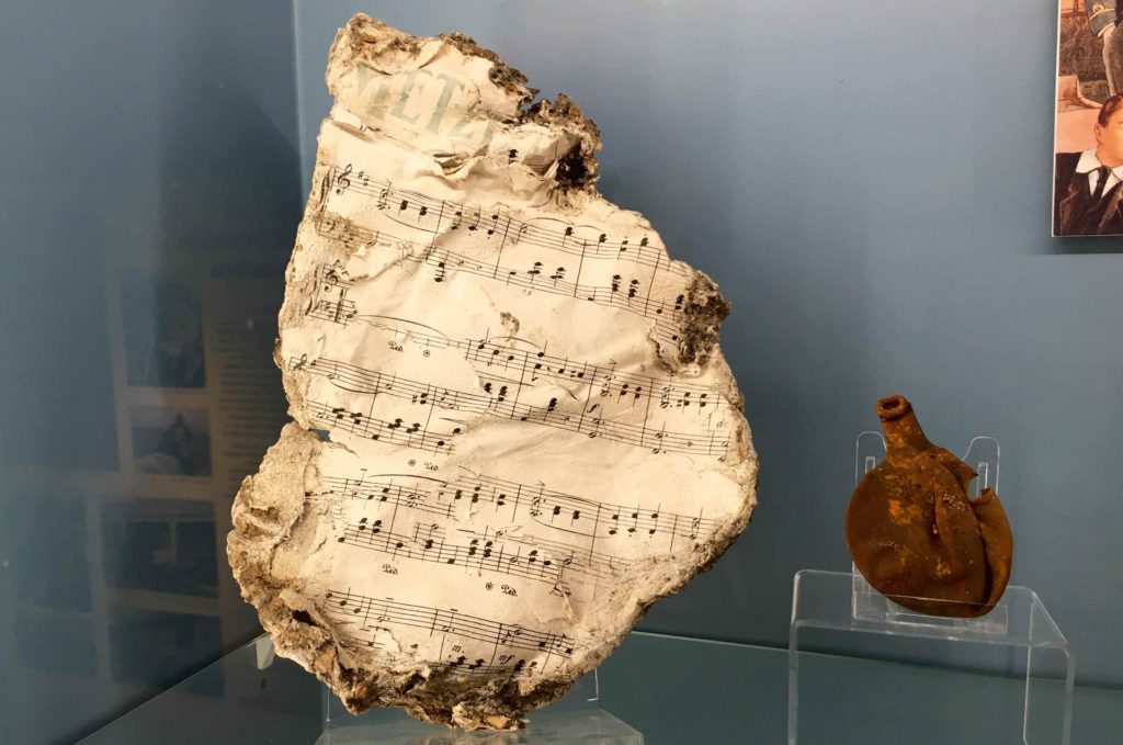 A musical score recovered from wreck of SS Persia, plus a party balloon