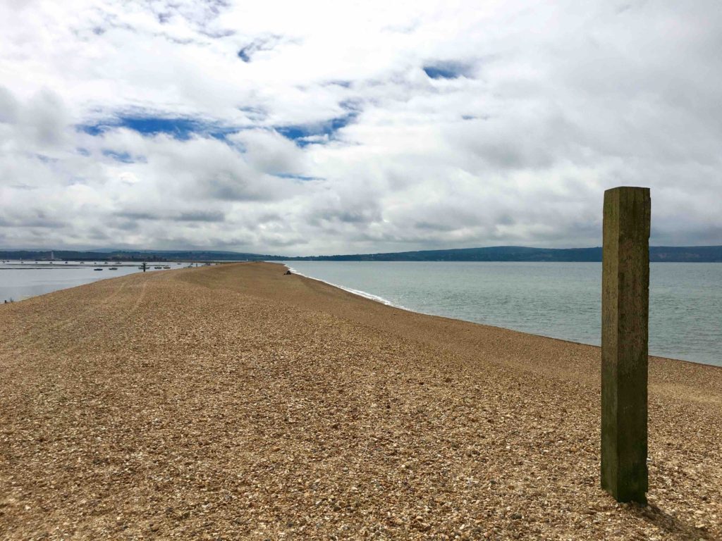 Looking east along the shingle spit