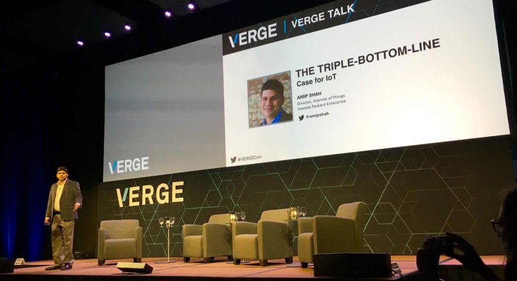 Amip Shah of HP speaks at VERGE on Triple Bottom Line and Internet of Things