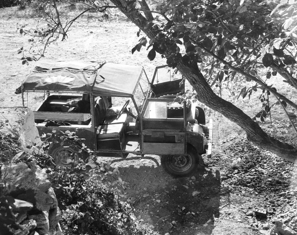 On the road: our Landrover, JBW 797, in 1970